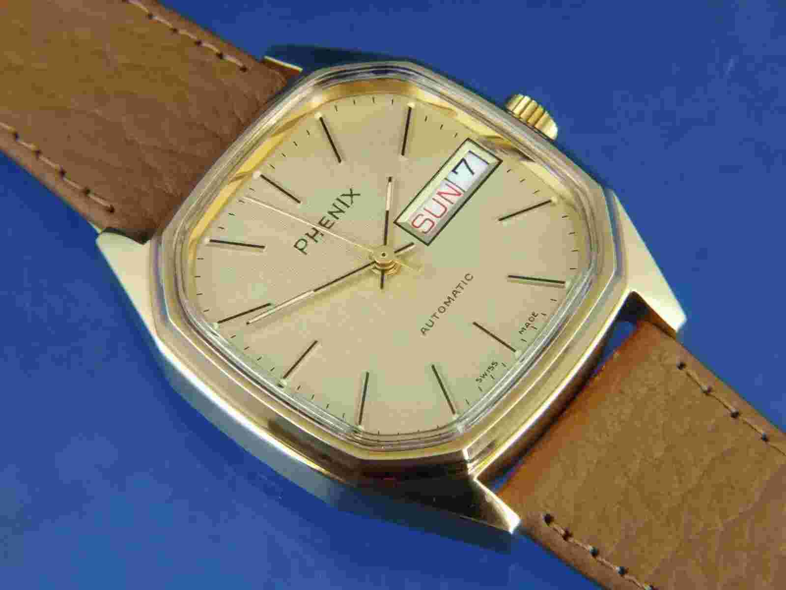 Phenix Revue Automatic Watch Circa 1970s Swiss Vintage New Old Stock Cal MSR P27