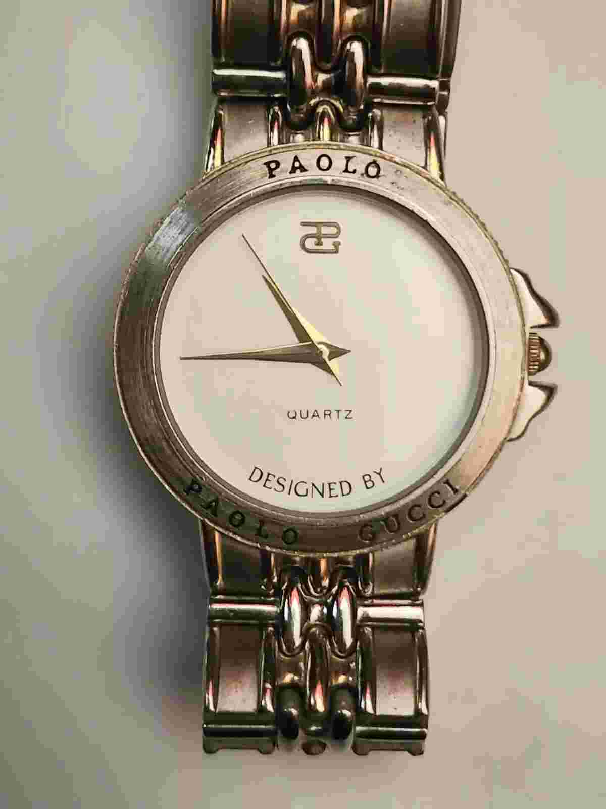 Vintage Paolo Gucci Two Tone Elegant Wristwatch Needs new Battery