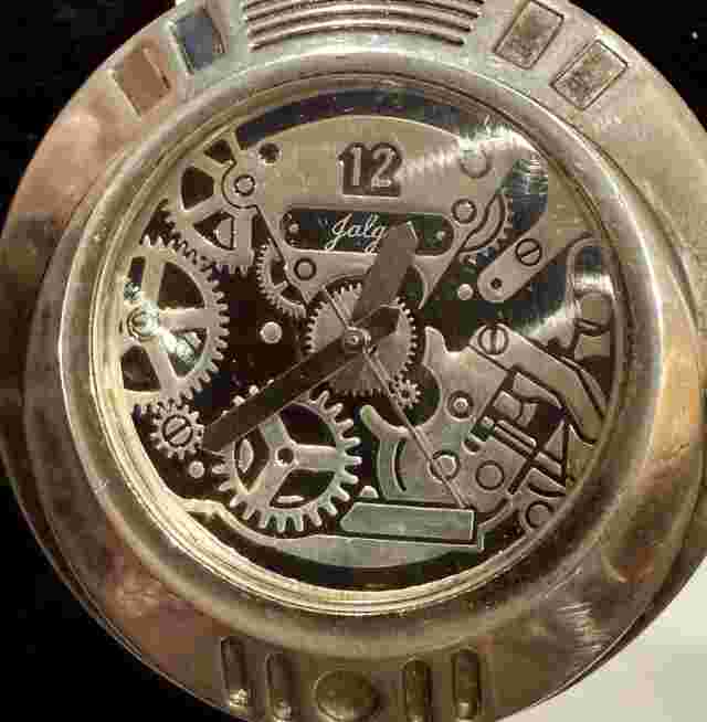 Vintage JALGA Wrist Watch White Leather Band / NEW BATTERY ( WORKS GREAT)