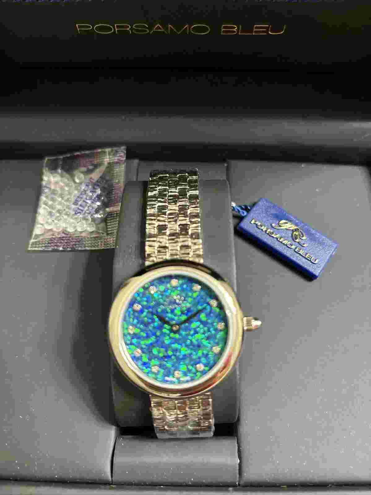 Porsamo Bleu Charlized Luxury Opal Woman’s Stainless Steel Watch