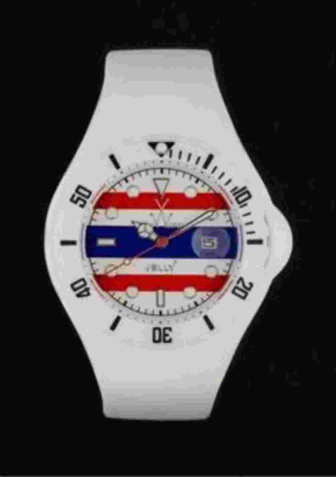ToyWatch Jelly Flag Thailand Only Time White Velvety Soft Watch ret. $175