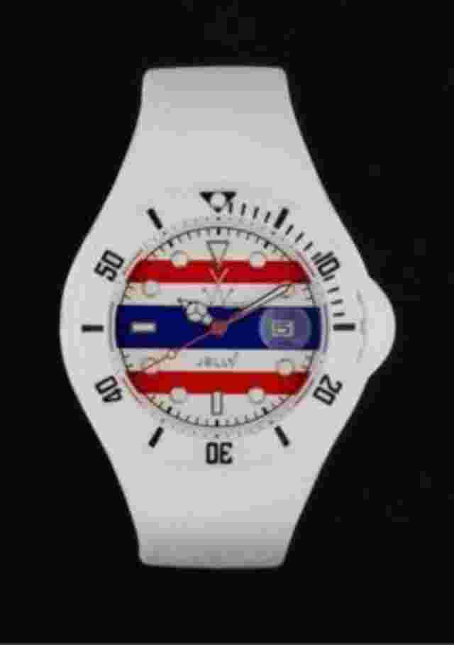 ToyWatch Jelly Flag Thailand Only Time White Velvety Soft Watch ret. $175
