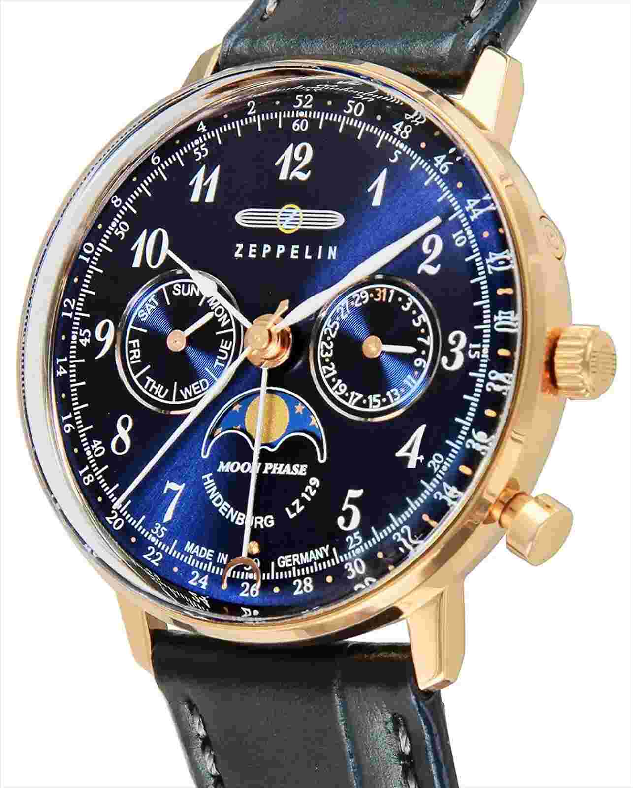 ZEPPELIN 7039-3 Watch Hindenburg Navy Dial Men's from Japan New in Box