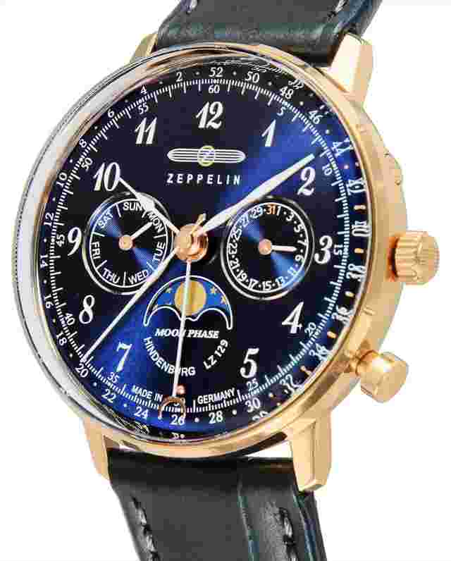 ZEPPELIN 7039-3 Watch Hindenburg Navy Dial Men's from Japan New in Box