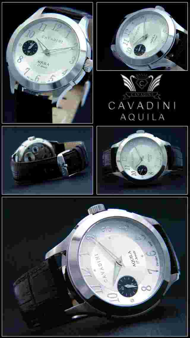 Cavadini Watch Swiss Made Hand Wound Unitas ETA-6497 Stainless Steel 1 13/16in