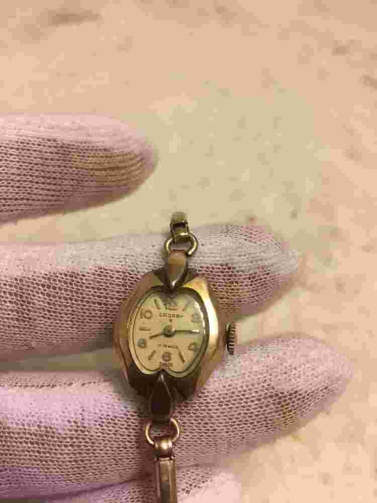 vintage crosby 17 jewels swiss watch F-R 10k RGP bezel