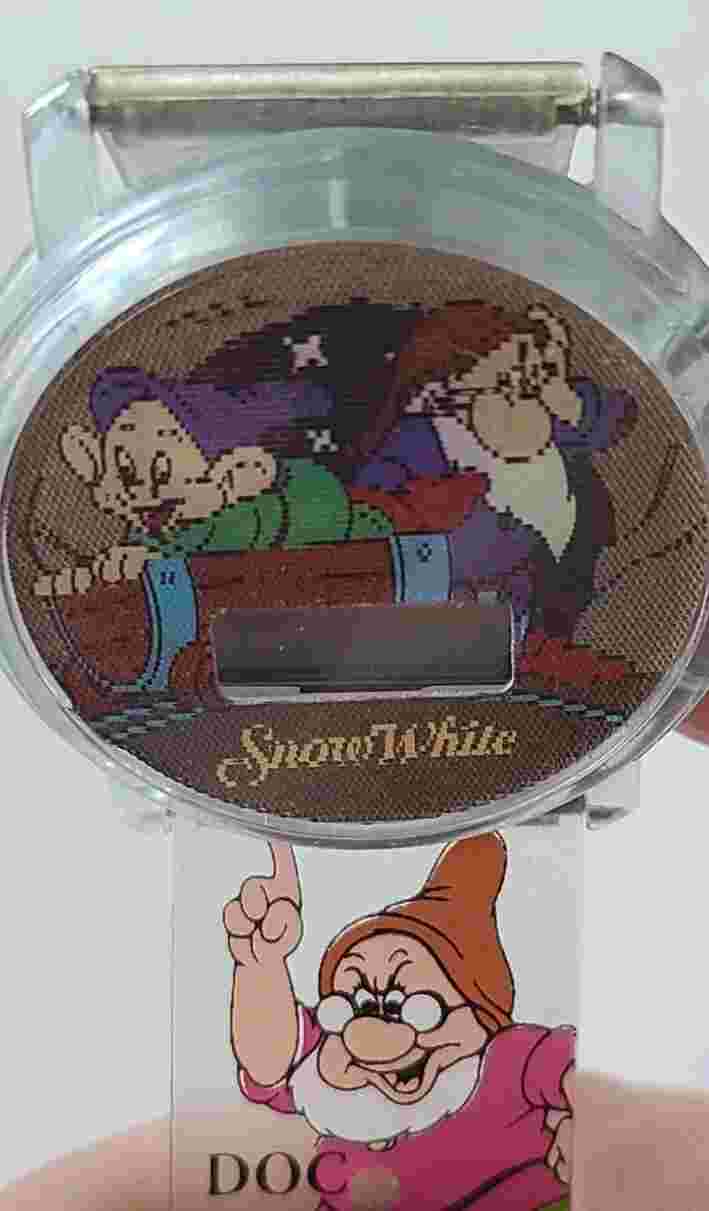 Vtg 1990's Fantasma Snow White 7 Dwarfs Holographic Digital Face Watch 2 Scenes