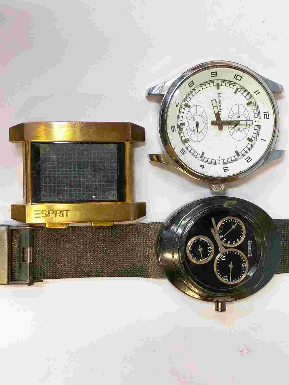 SWISTAR & OTHER 2 PIECE MIX LOTT QUARTZ MEN'S NOT WORKING, PARTS PURPOSE VTG.