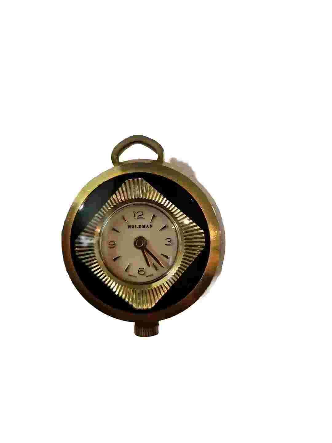 Woldman Vintage Women's Gold Tone Pendant Watch Swiss, 1 Jewel, Unadjusted, 8810