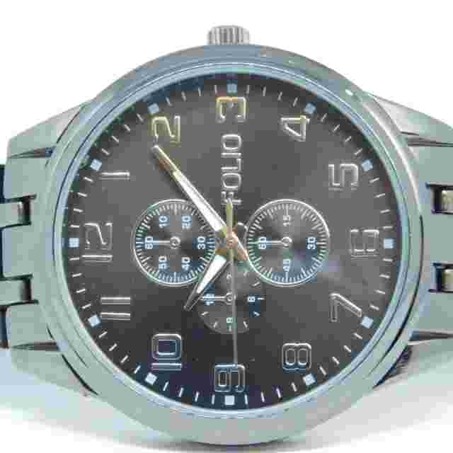 FOLIO FMDMSG070 Black Tone Quartz Analog Men's Watch Sz. 7" Battery