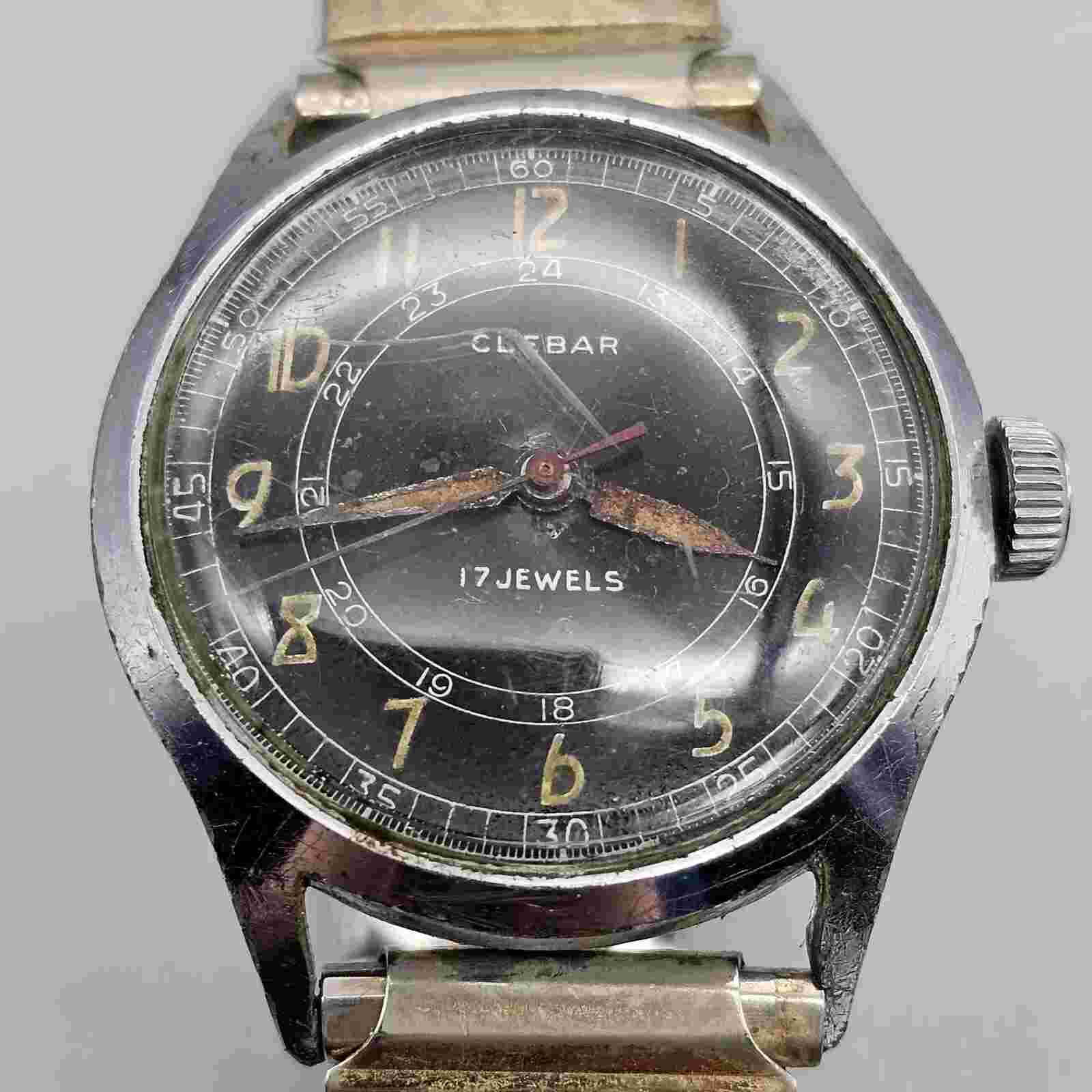 Vintage Clebar 17 Jewel Mens Watch Manual Waterproof