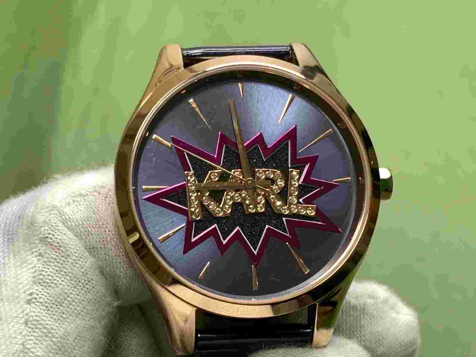 KARL LAGERFELD KL-1631 3 Atm Blue Leather Strap s/s Quartz Women's Watch