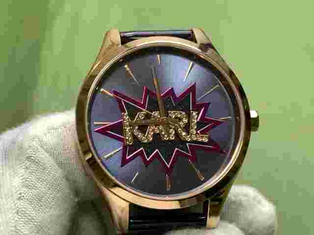 KARL LAGERFELD KL-1631 3 Atm Blue Leather Strap s/s Quartz Women's Watch