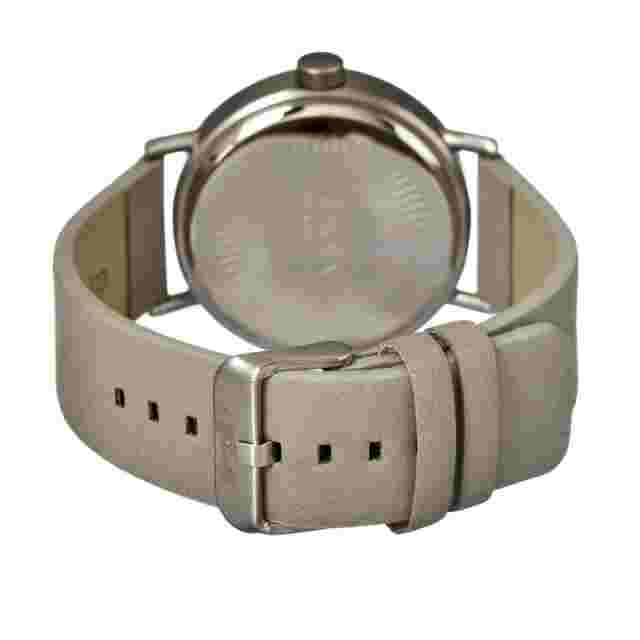 Simplify The 600 Unisex Gray Tone Leather Band Date Display Analog Watch