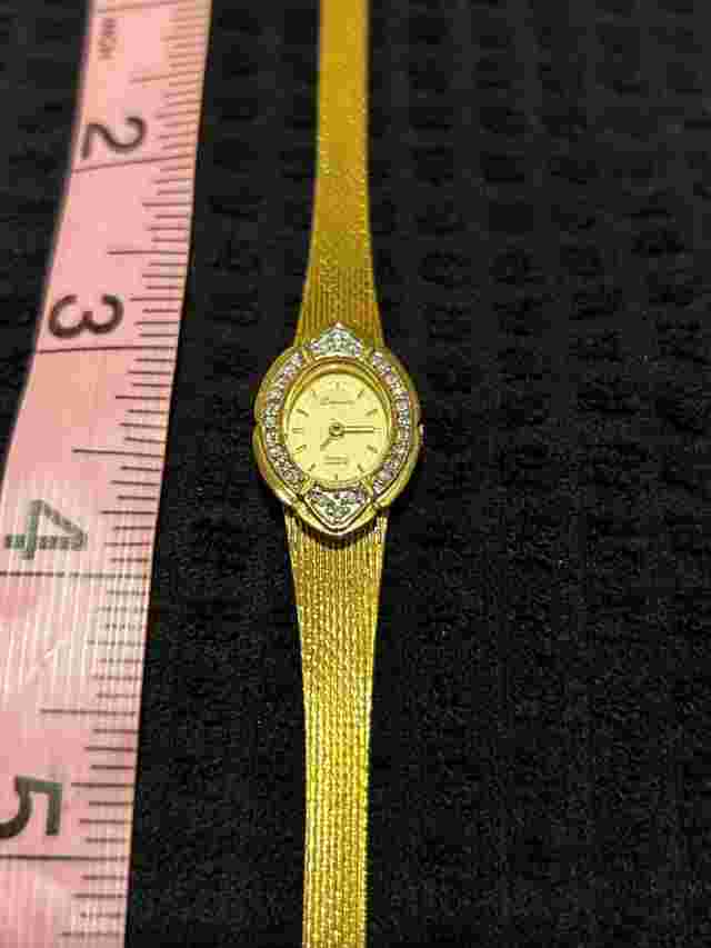 Vintage Deauville Armitron Goldtone Italy Diamond Ladies Cocktail Watch Quartz