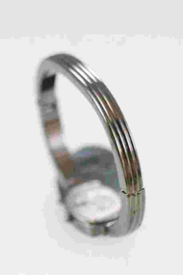 LA Express Women Watch Stainless Steel Black WR Clip on White Battery Quartz