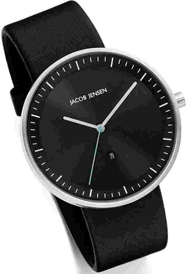 Jacob Jensen 274 Strata Gents Watch Black Dial and Leather Strap Jj274