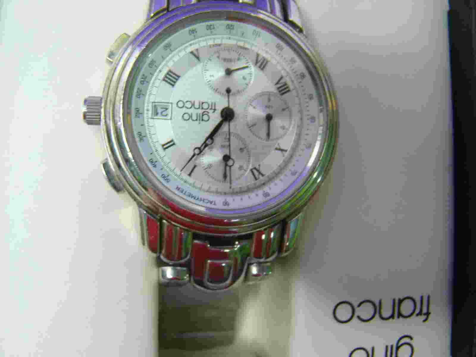 Gino Franco Silver Tone Quartz Analog Men's Watch needs battery not tested