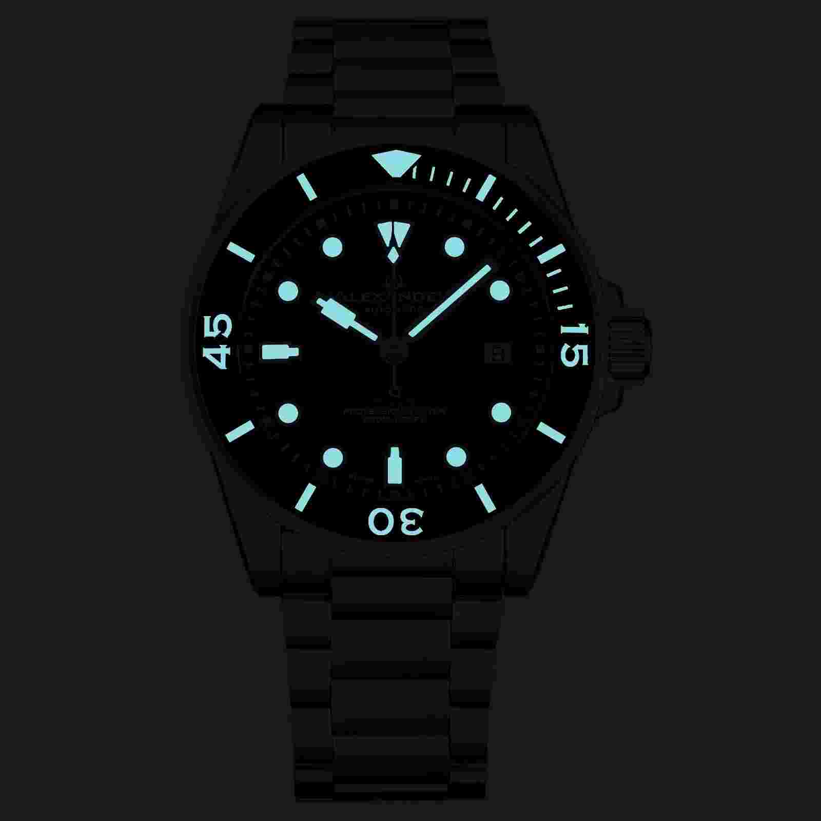 Alexander Vathos 3 Men's Stainless Steel Automatic Professional Divers Watch