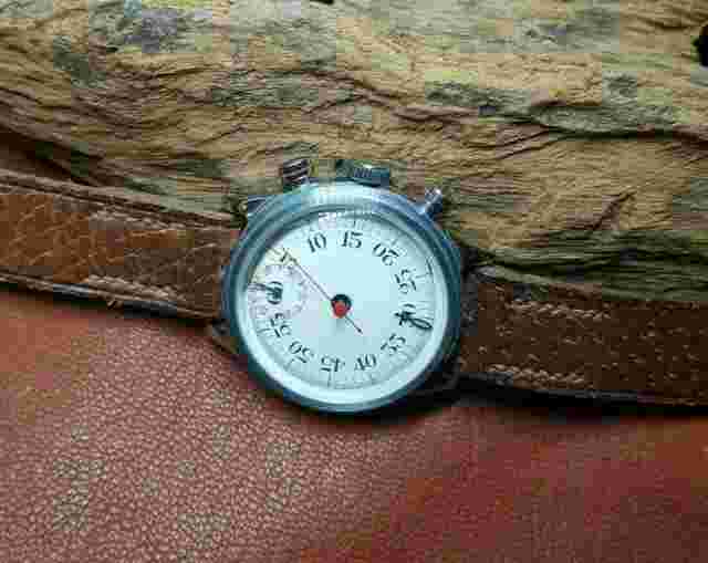 VERY RARE PIERCE 2 PUCHERS CHRONOGRAPH WW2 BRITISH MILITARY MAN'S WATCH