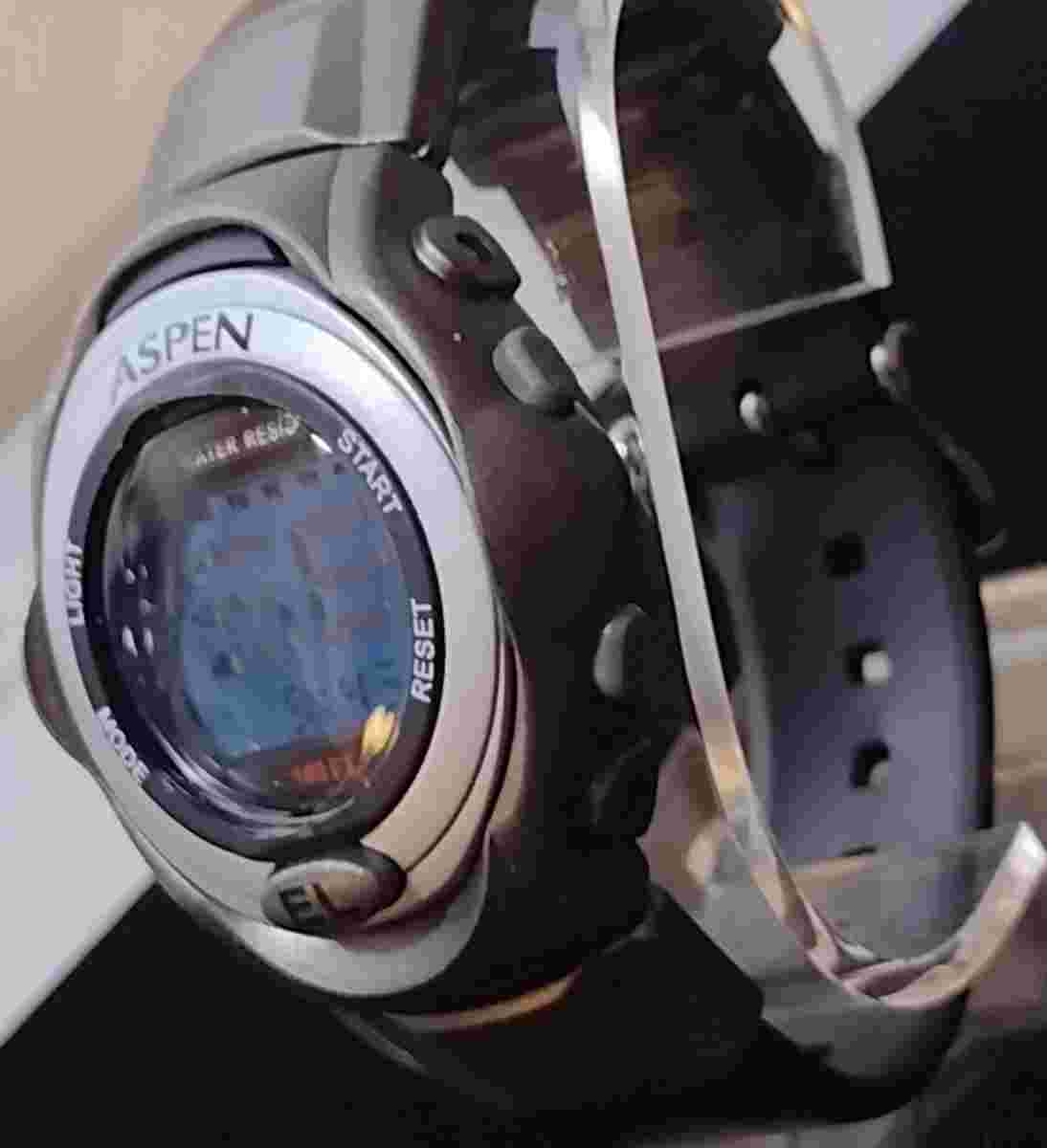 ASPEN digital watch P-jabei, 42mm, 8" strap, gray,