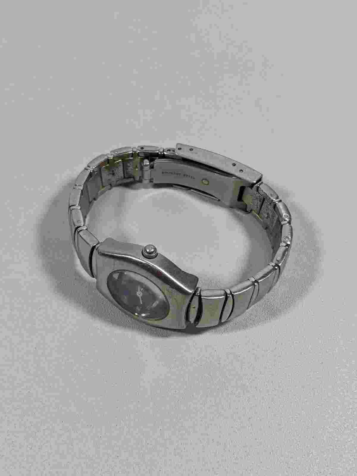 Roots Silver Tone Case Stainless Steel band Watch 6 Inch