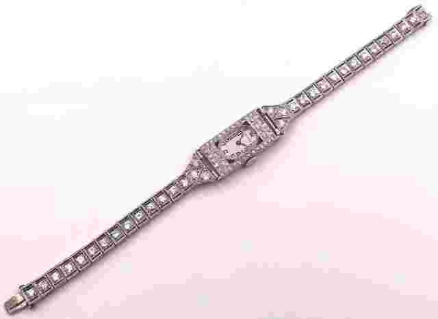 Waltham Antique Ladies Cocktail Watch - Platinum & Diamonds