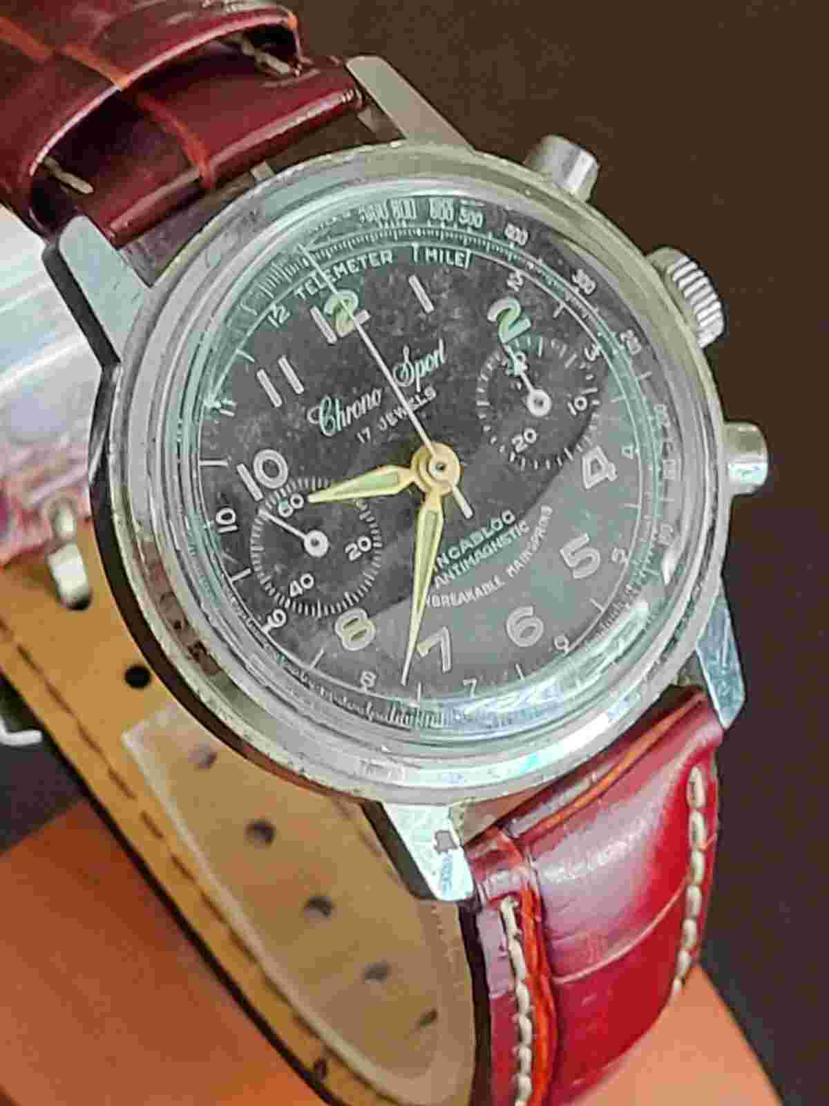 NICE VINTAGE CHRONO-SPORT CHRONOGRAPH CAL 49 LANDERON EVERYTHING FUCNTIONS WELL