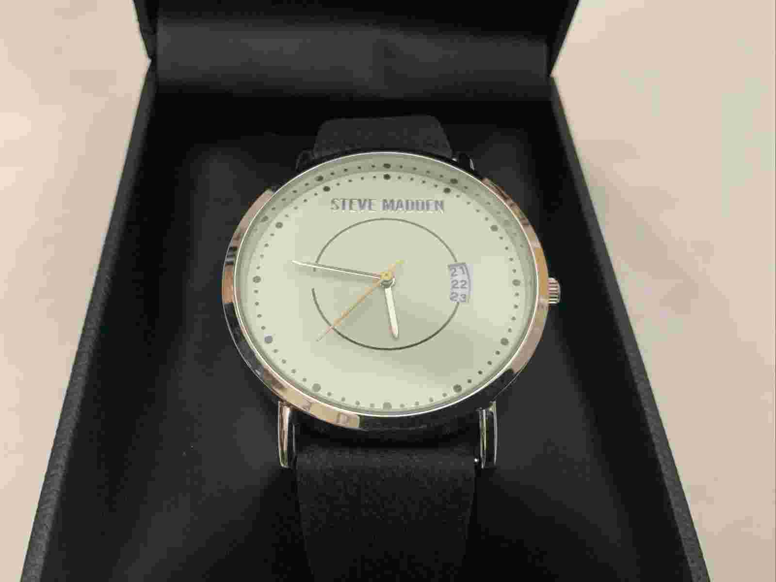Steve Madden Men’s / Gent's Wristwatch Watch, W/Date, Blue Band, New Battery