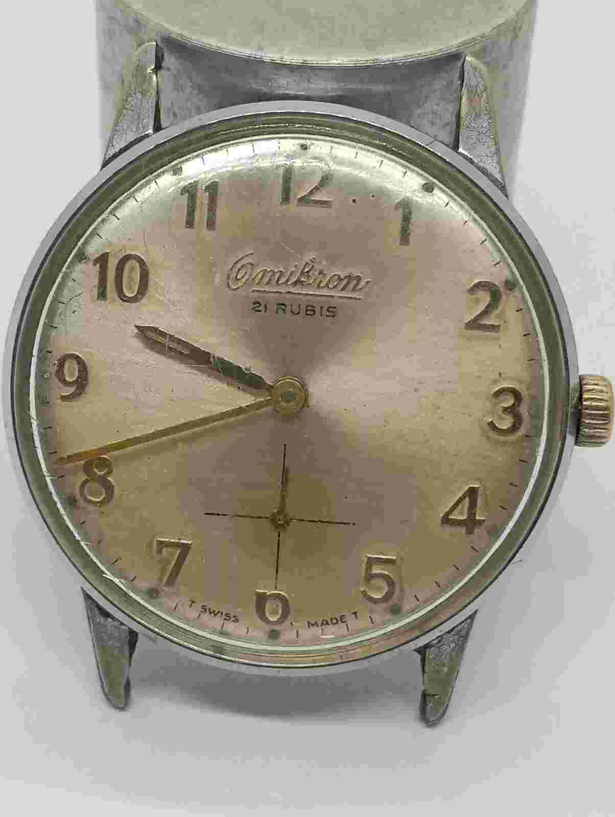 VINTAGE Swiss Omikron watch movement cal. Unitas 6325 from 1970 Balance Hads Par
