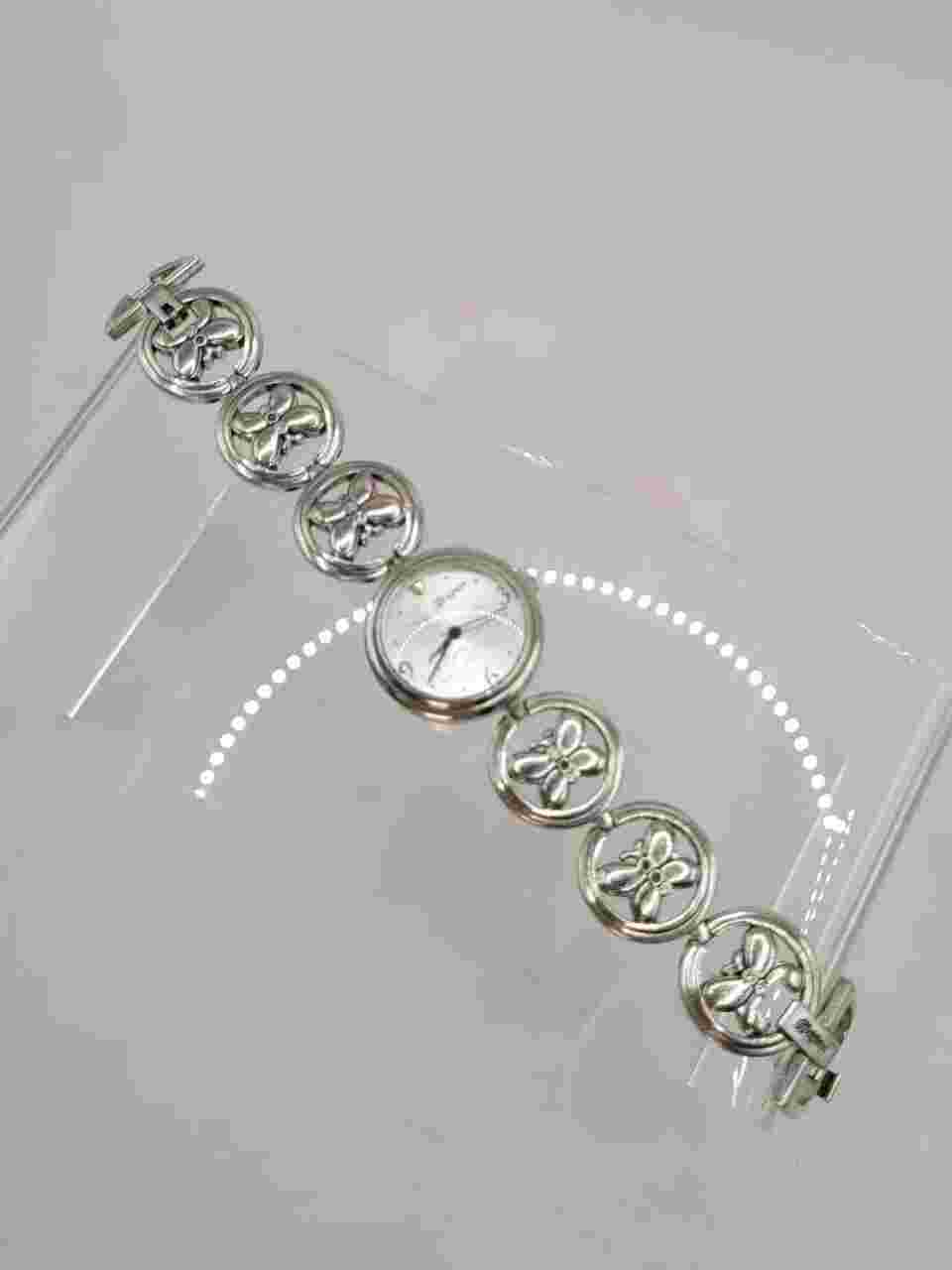 Brighton Bellevue Watch Butterfly Bracelet Bookchain Silver Plated 7.75" Working