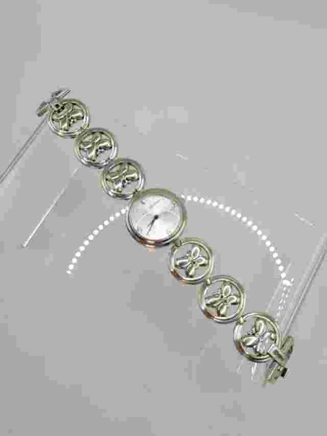 Brighton Bellevue Watch Butterfly Bracelet Bookchain Silver Plated 7.75" Working
