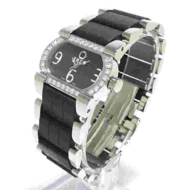 Auth FRED Move One FD012111 RM6912 Silver Black Women's Wrist Watch
