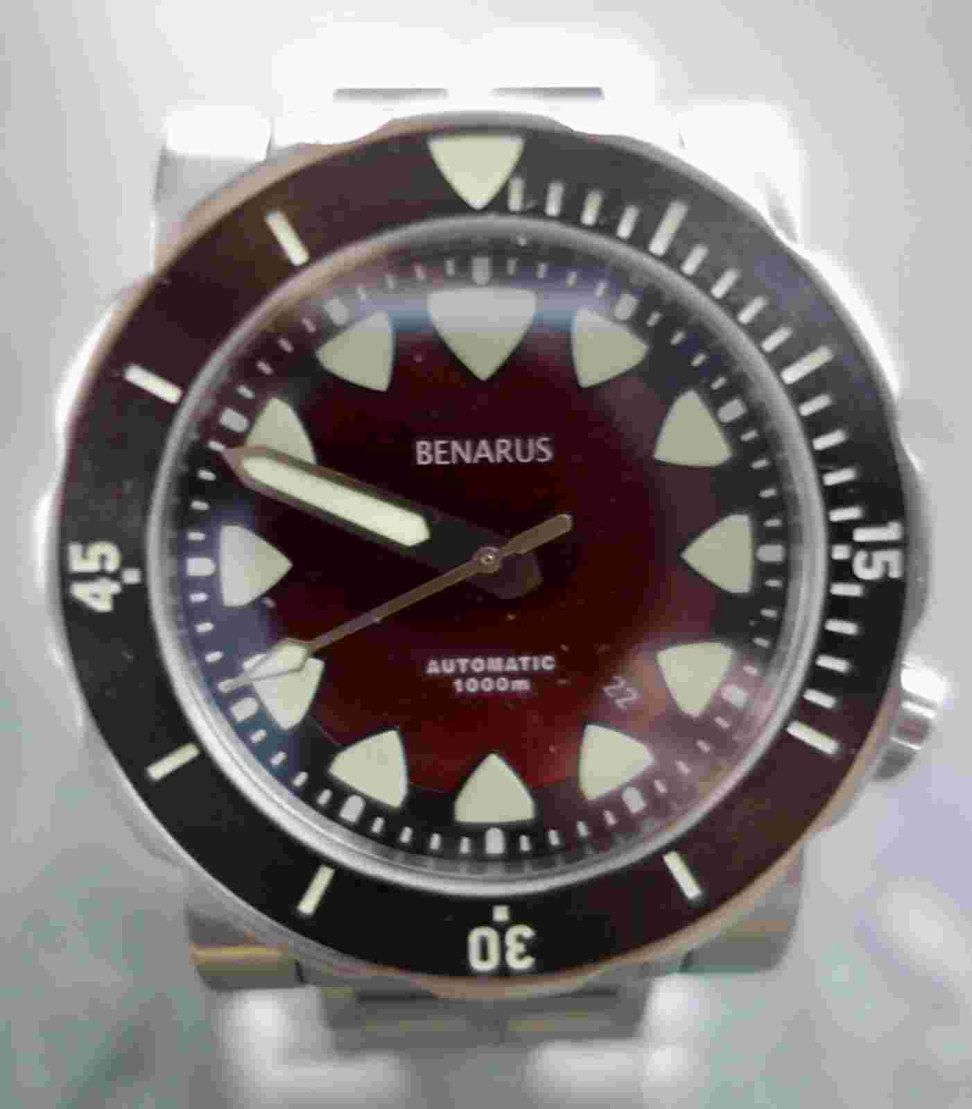 Used Benarus 1000m Diver Automatic Mako Watch Uhr Orologio