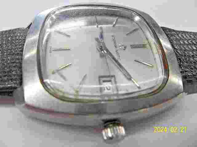Eterna-Matic Mens Automatic BREVETE SS Watch 25 jewel Date Swiss CAL. 12824 Runs