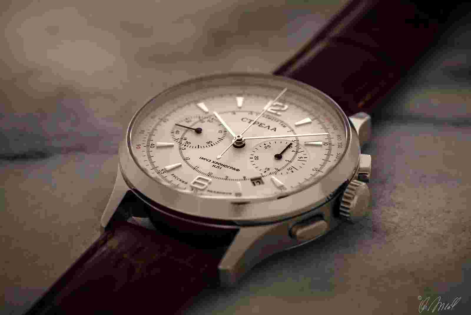 Strela Chronograph 42mm OF42CYM Polyot Caliber 3133 Стрела 42mm Model OF42CYM