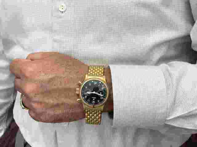 Tutima Flieger Chronograph 1941 Solid 18k Yellow Gold Watch Box Papers Luxury