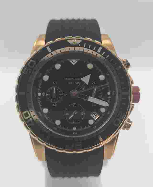 Redline Men's Watch Chronograph Quartz Gold Black Dial AS IS