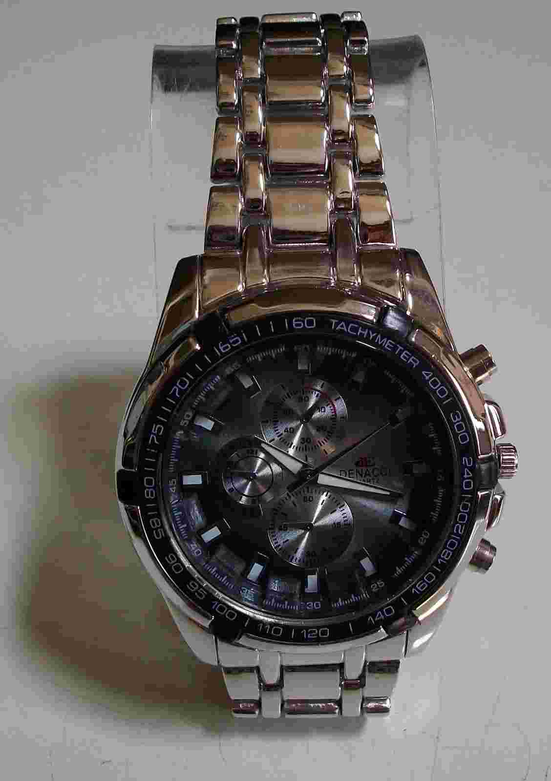 MEN'S SILVER FINISH  FASHION DRESSY/CASUAL WEAR WATCH