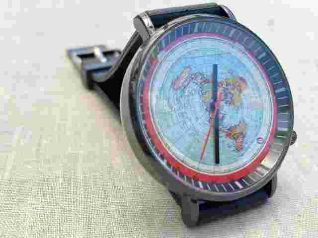 Wristwatch Flat Earth Gleason's Map Blue Watch Men Women Azimuthal Equidistant