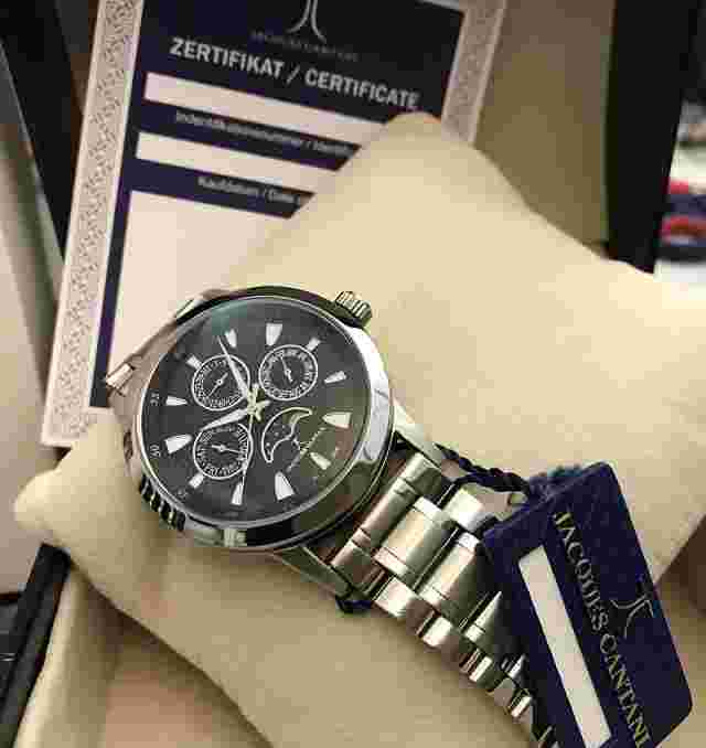 Jacques Cantani Watch GUARDIAN JC-265 Full Calendar Moon Phase Stainless Steel