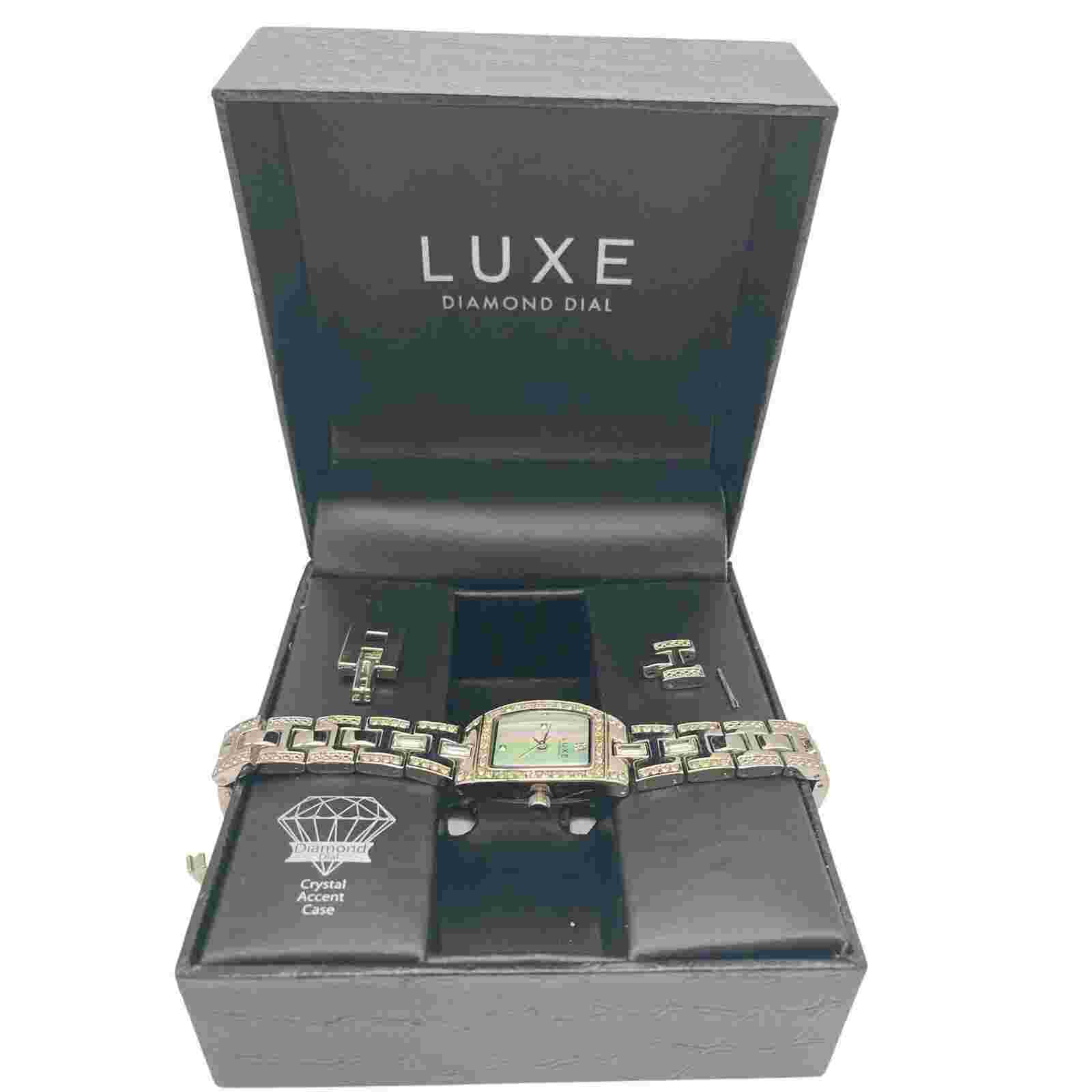 LUXE Diamond Dial Mother of Pearl Analog Watch-New Battery and Extra Band Parts