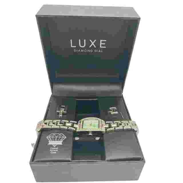 LUXE Diamond Dial Mother of Pearl Analog Watch-New Battery and Extra Band Parts