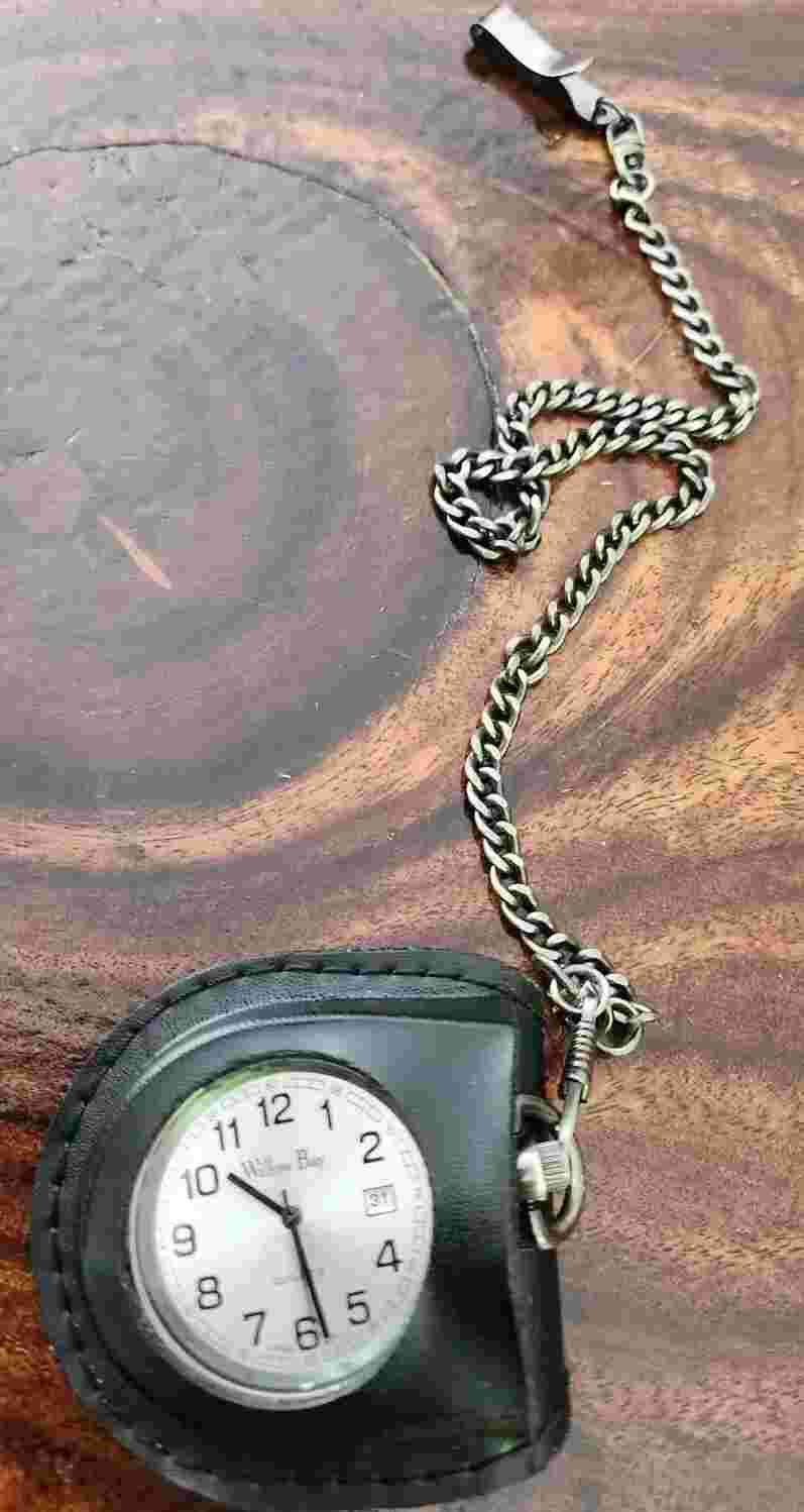 Willow Bay Pocketwatch Black & Silver Tone