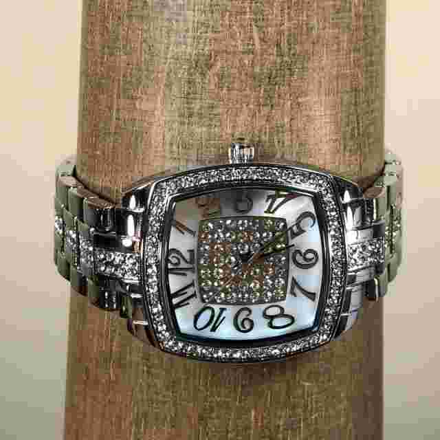 Victoria Wieck Ladies B9534 Mother of Pearl Crystal Dial Quartz Watch 7 1/2"