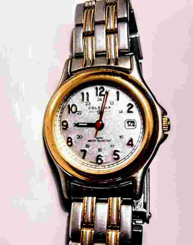 Women's VTG Coleman Watch w/Date ~ Two-Tone Water Resist to 100'  ~ New Battery