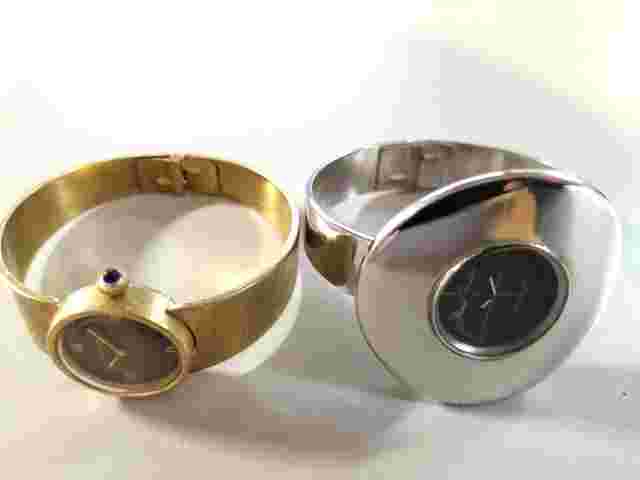 MARCEL BOUCHER 2 SWISS VINTAGE GOLD & CHROME PLATED QUARTZ/WIND UP LADYS WATCHES