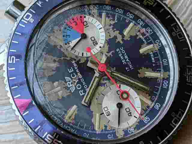 Vintage Royce 10 ATM Divers Chronograph w/Submarine Case,Valjoux 7730,Serviced