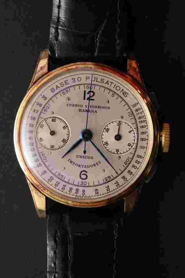 1940's CUERVO Y SOBRINOS 18k Gold Chronograph (CS-157)