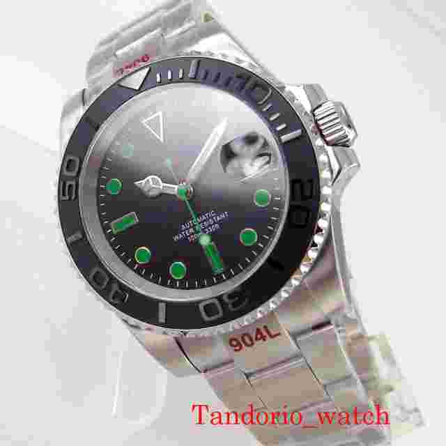 40mm NH35A MIYOTA 8215 Automatic Men Watch Sapphire Glass black dial Green Marks